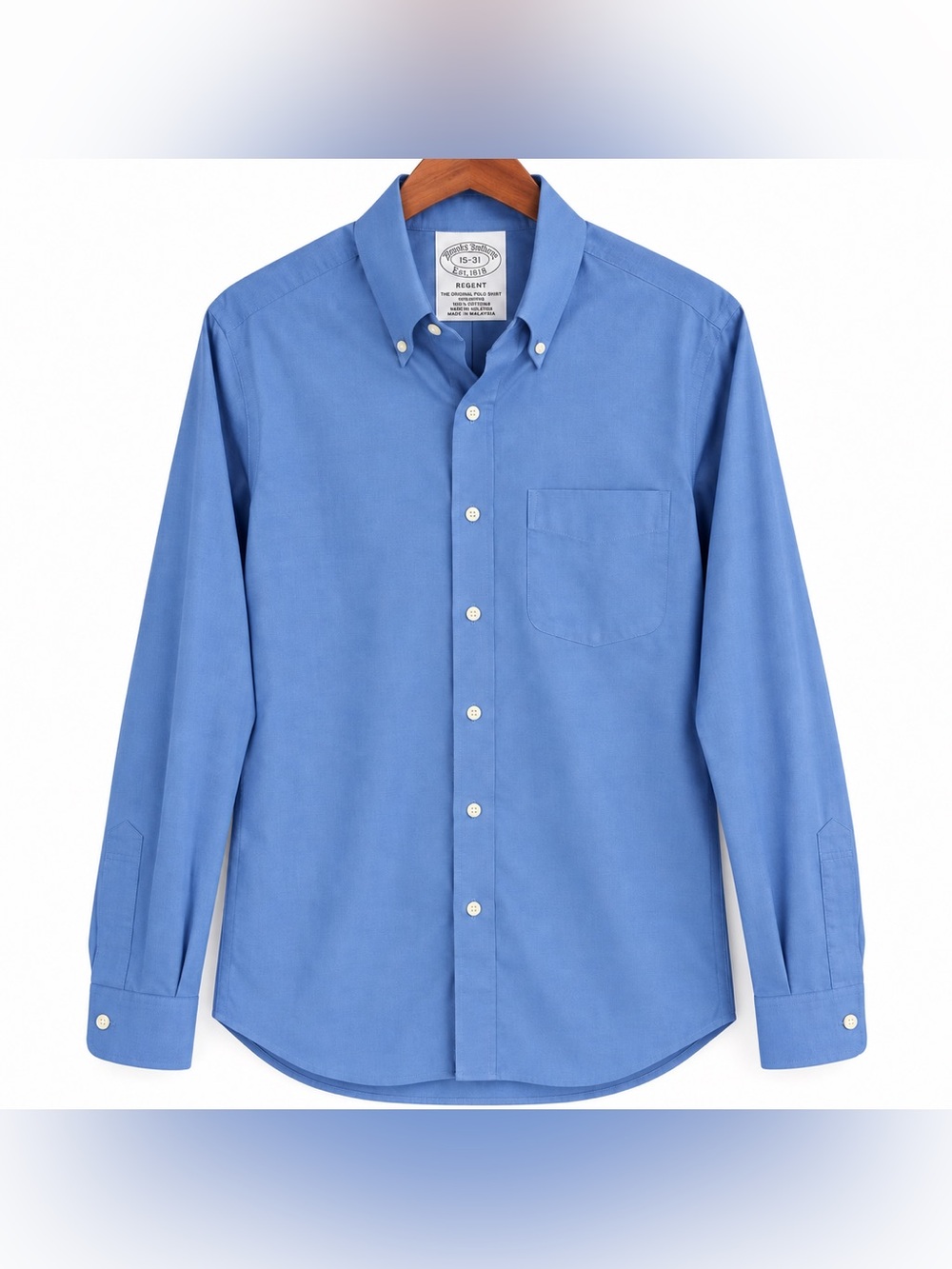 Brooks Brothers Regent 15-31 Blue Non-Iron Supima Cotton Dress Shirt
